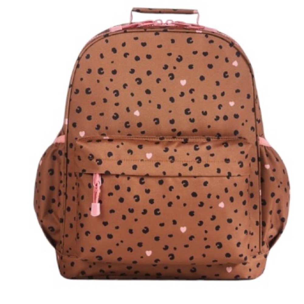 Crate & Barrel Cheetah Hearts Large Kids Backpack